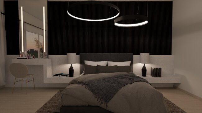 Iluminación variada en el dormitorio