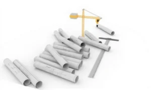 Una representación gráfica de un plano de construcción con detalles arquitectónicos.