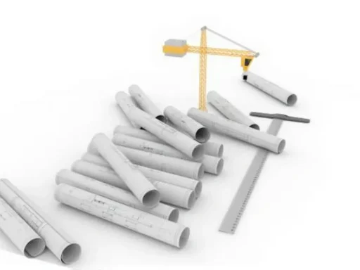 Una representación gráfica de un plano de construcción con detalles arquitectónicos.